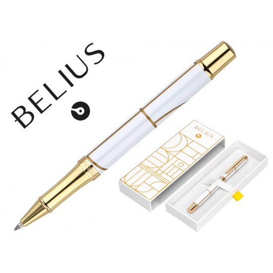 ROLLER BELIUS CARTE BLANCHE COLOR BLANCO Y DORADO TINTA NEGRA CAJA DE DISEÑO ROLLER BELIUS CARTE BLANCHE COLOR BLANCO Y DORADO TINTA NEGRA CAJA DE DISEÑO