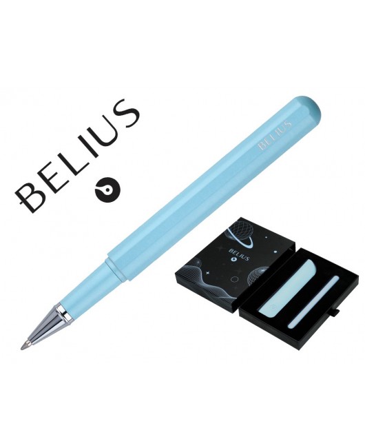 ROLLER Y FUNDA DE SIMILPIEL BELIUS SPACE B COLOR MINIMALISTA AZUL TINTA AZUL CAJA DE DISEÑO