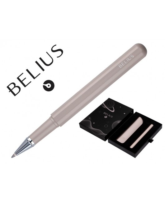 ROLLER Y FUNDA DE SIMILPIEL BELIUS SPACE B COLOR MINIMALISTA GRIS TINTA AZUL CAJA DE DISEÑO