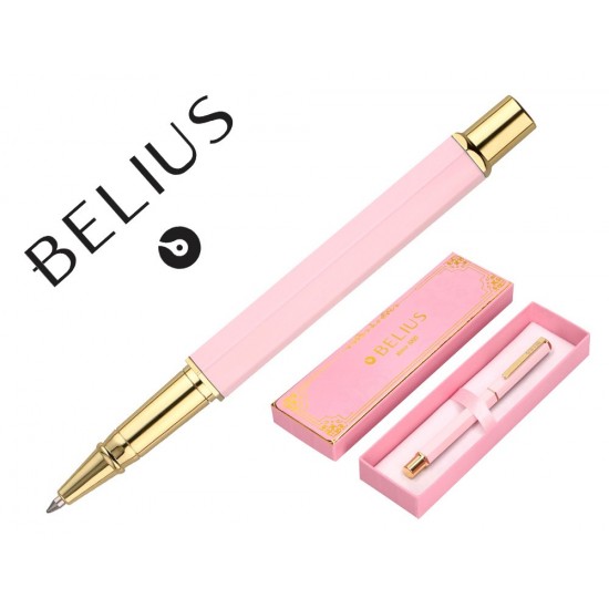 BOLIGRAFO BELIUS MACARON BLISS FORMA HEXAGONAL COLOR ROSA Y DORADO TINTA AZUL CAJA DE DISEÑO BOLIGRAFO BELIUS MACARON BLISS FORMA HEXAGONAL COLOR ROSA Y DORADO TINTA AZUL CAJA DE DISEÑO