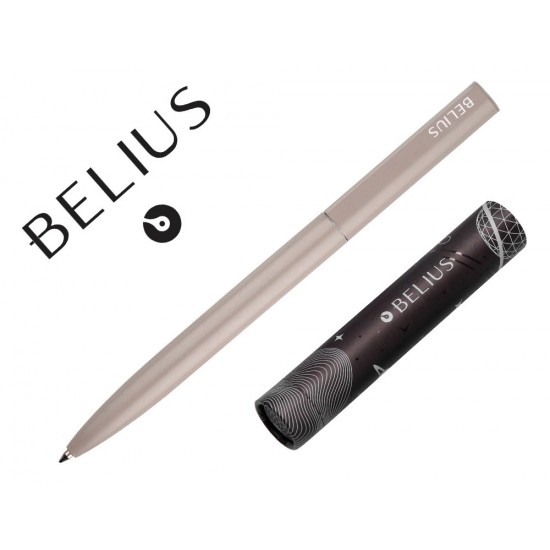 BOLIGRAFO BELIUS ROCKET B ALUMINIO COLOR MINIMALISTA GRIS TINTA AZUL CAJA CILINDRICA BOLIGRAFO BELIUS ROCKET B ALUMINIO COLOR MINIMALISTA GRIS TINTA AZUL CAJA CILINDRICA