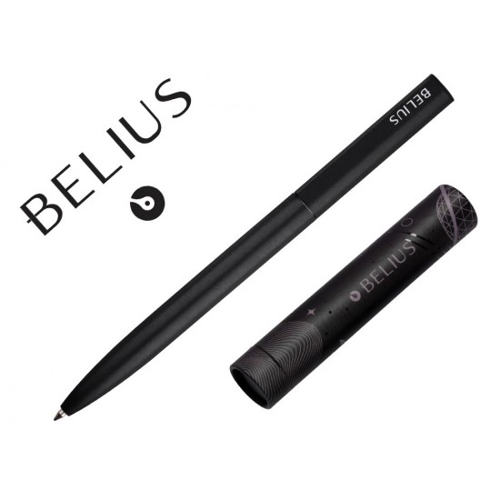 BOLIGRAFO BELIUS ROCKET B ALUMINIO COLOR MINIMALISTA NEGRO TINTA AZUL CAJA CILINDRICA BOLIGRAFO BELIUS ROCKET B ALUMINIO COLOR MINIMALISTA NEGRO TINTA AZUL CAJA CILINDRICA
