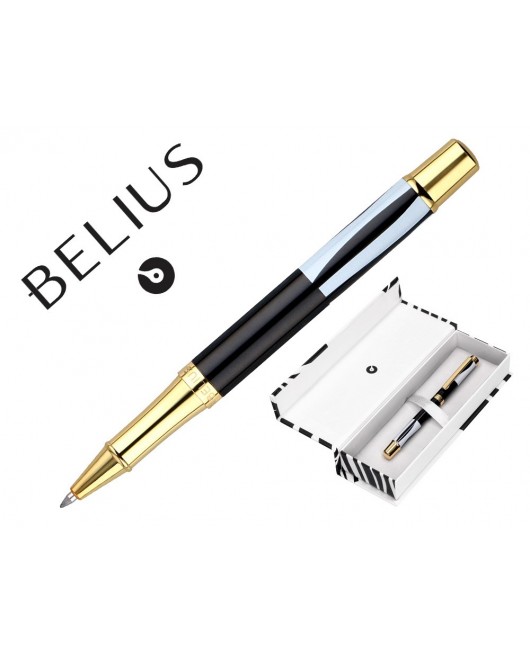 ROLLER BELIUS DUALITA CUERPO BLANCO COLOR NEGRO TINTA NEGRA CAJA DE DISEÑO