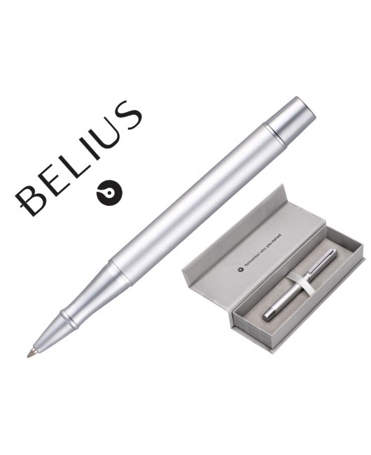 ROLLER BELIUS UNSTOPPABLE COLOR PLATEADO TINTA NEGRA CAJA DE DISEÑO