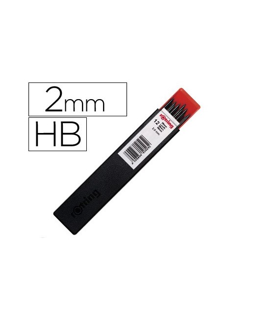 MINAS ROTRING GRAFITO 2 MM HB ESTUCHE DE 12 MINAS