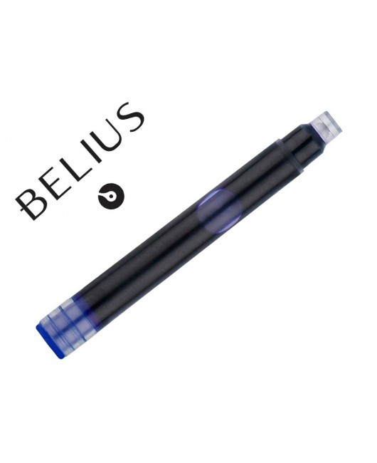 TINTA ESTILOGRAFICA BELIUS AZUL CAJA 6 CARTUCHOS