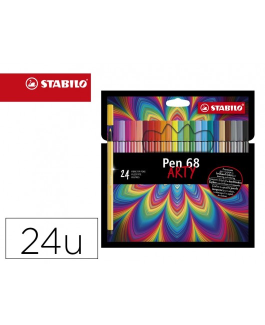 ROTULADOR STABILO ACUARELABLE PEN 68 ARTY LINE 1 MM ESTUCHE CARTON DE 24 UNIDADES COLORES SURTIDOS