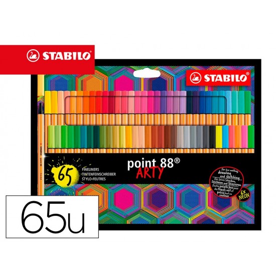 ROTULADOR STABILO POINT 88 PUNTA DE FIBRA ARTY LINE ESTUCHE CARTON DE 65 UNIDADES COLORES SURTIDOS ROTULADOR STABILO POINT 88 PUNTA DE FIBRA ARTY LINE ESTUCHE CARTON DE 65 UNIDADES COLORES SURTIDOS
