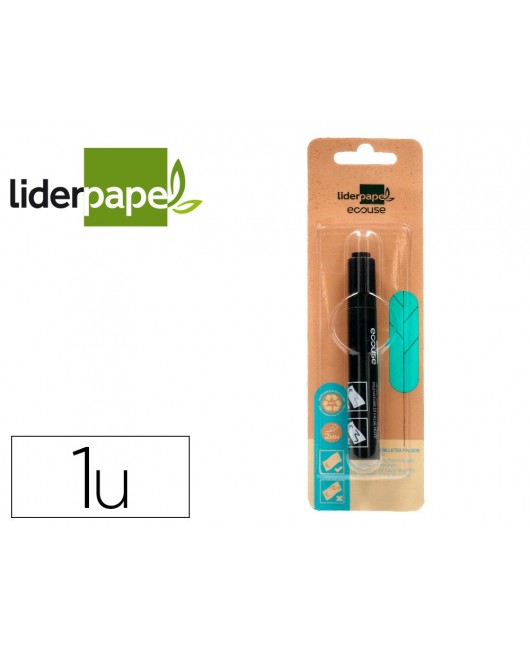 ROTULADOR LIDERPAPEL ECOUSE DETECTOR DE BILLETES FALSOS CUERPO PLASTICO 100% RECICLADO EN BLISTER