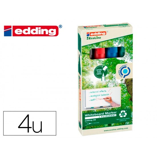 ROTULADOR EDDING 28 PARA PIZARRA BLANCA ECOLINE 90% RECICLADO BOLSA 4 COLORES SURTIDOS PUNTA REDONDA 1 ROTULADOR EDDING 28 PARA PIZARRA BLANCA ECOLINE 90% RECICLADO BOLSA 4 COLORES SURTIDOS PUNTA REDONDA 1
