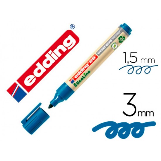 ROTULADOR EDDING 28 PARA PIZARRA BLANCA ECOLINE 90% RECICLADO COLOR AZUL PUNTA REDONDA 1 ROTULADOR EDDING 28 PARA PIZARRA BLANCA ECOLINE 90% RECICLADO COLOR AZUL PUNTA REDONDA 1