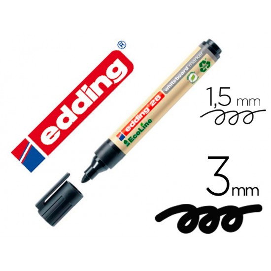 ROTULADOR EDDING 28 PARA PIZARRA BLANCA ECOLINE 90% RECICLADO COLOR NEGRO PUNTA REDONDA 1 ROTULADOR EDDING 28 PARA PIZARRA BLANCA ECOLINE 90% RECICLADO COLOR NEGRO PUNTA REDONDA 1