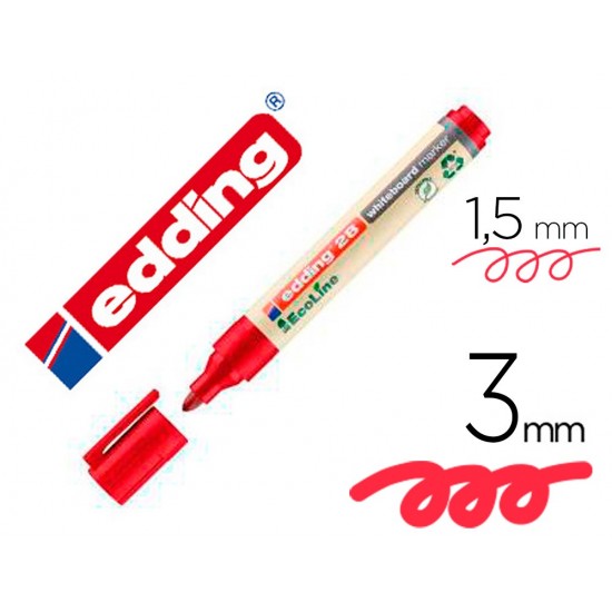 ROTULADOR EDDING 28 PARA PIZARRA BLANCA ECOLINE 90% RECICLADO COLOR ROJO PUNTA REDONDA 1 ROTULADOR EDDING 28 PARA PIZARRA BLANCA ECOLINE 90% RECICLADO COLOR ROJO PUNTA REDONDA 1