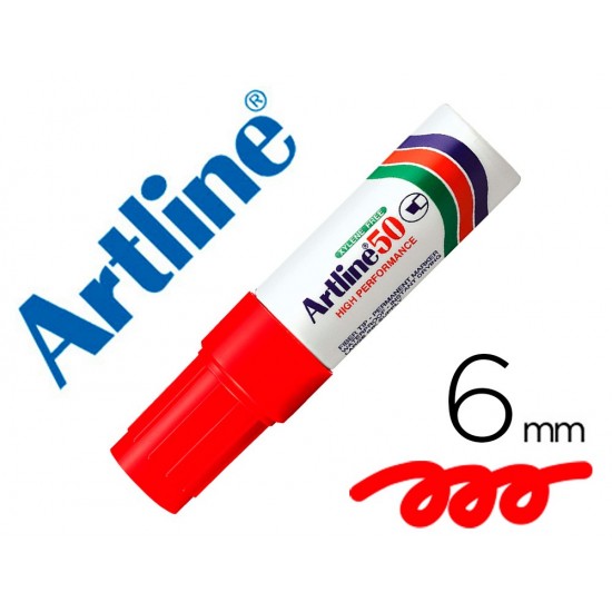 ROTULADOR ARTLINE MARCADOR PERMANENTE EK-50 ROJO -PUNTA BISELADA 6 MM -PAPEL METAL Y CRISTAL ROTULADOR ARTLINE MARCADOR PERMANENTE EK-50 ROJO -PUNTA BISELADA 6 MM -PAPEL METAL Y CRISTAL