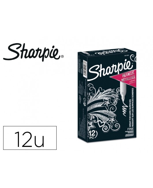 ROTULADOR SHARPIE PERMANENTE FINO METALLIC PLATA