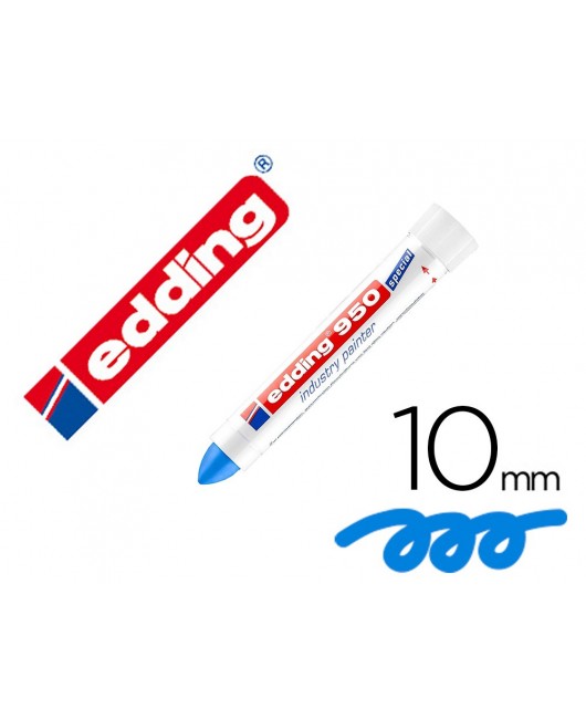 MARCADOR EDDING PERMANENTE 950 PASTA OPACA AZUL PUNTA REDONDA 10 MM PARA SUPERFICIES OXIDADAS/RUGOSAS