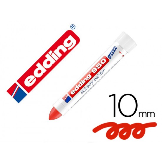 MARCADOR EDDING PERMANENTE 950 PASTA OPACA ROJO PUNTA REDONDA 10 MM PARA SUPERFICIES OXIDADAS/RUGOSAS MARCADOR EDDING PERMANENTE 950 PASTA OPACA ROJO PUNTA REDONDA 10 MM PARA SUPERFICIES OXIDADAS/RUGOSAS