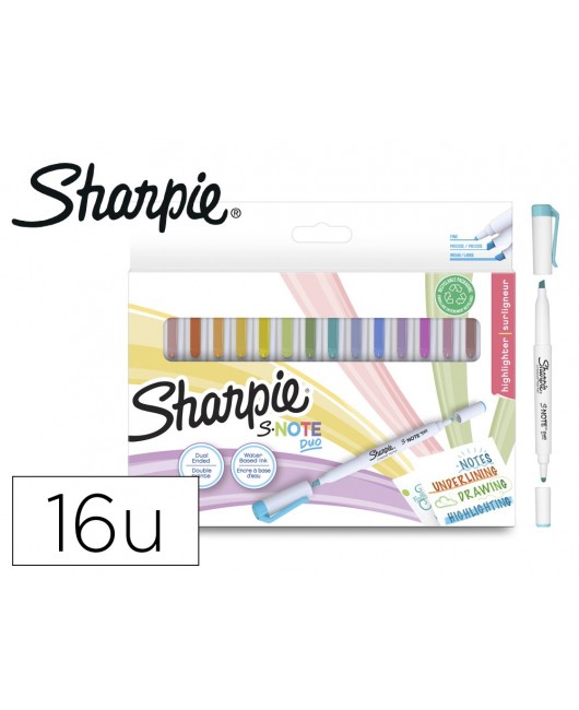 ROTULADOR SHARPIE SNOTE DUO BLISTER DE 16 UNIDADES COLORES SURTIDOS