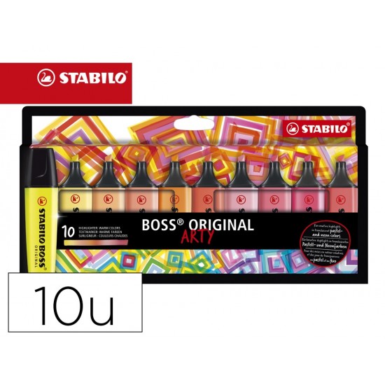 ROTULADOR STABILO BOSS FLUORESCENTE 70 ARTY LINE COLORES CALIDOS ESTUCHE CARTON DE 10 UNIDADES COLORES ROTULADOR STABILO BOSS FLUORESCENTE 70 ARTY LINE COLORES CALIDOS ESTUCHE CARTON DE 10 UNIDADES COLORES