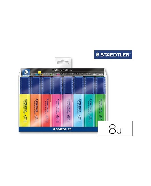 ROTULADOR STAEDTLER TEXTSURFER 364 FLUORESCENTE BOLSA DE 6 UNIDADES COLORES SURTIDOS + 2 REGALO