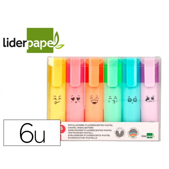 ROTULADOR LIDERPAPEL FLUORESCENTE PASTEL PUNTA BISELADA ESTUCHE DE 6 UNIDADES COLORES SURTIDOS ROTULADOR LIDERPAPEL FLUORESCENTE PASTEL PUNTA BISELADA ESTUCHE DE 6 UNIDADES COLORES SURTIDOS