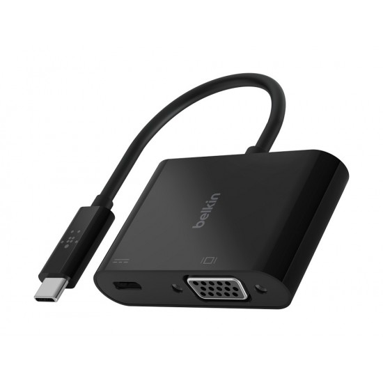 ADAPTADOR BELKIN AVC001BTBK USB-C A VGA + CARGA COLOR NEGRO ADAPTADOR BELKIN AVC001BTBK USB-C A VGA + CARGA COLOR NEGRO