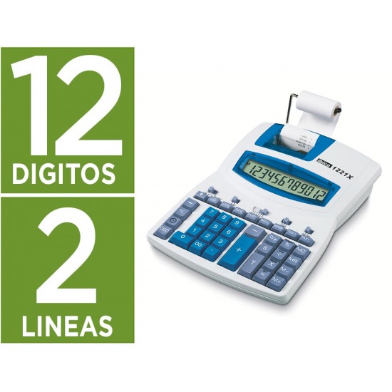 CALCULADORA IBICO 1221X IMPRESORA PANTALLA LCD ANGULADA PAPEL 57 MM 12 DIGITOS IMPRESION BICOLOR CALCULADORA IBICO 1221X IMPRESORA PANTALLA LCD ANGULADA PAPEL 57 MM 12 DIGITOS IMPRESION BICOLOR