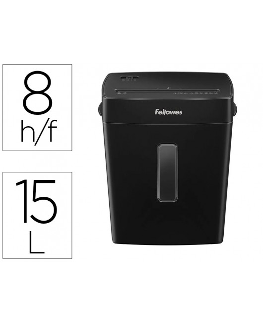DESTRUCTORA DE DOCUMENTOS FELLOWES P-42C CAPACIDAD 8H SEGURIDAD P4 GRAPAS Y TARJETAS PAPELERA 15 L