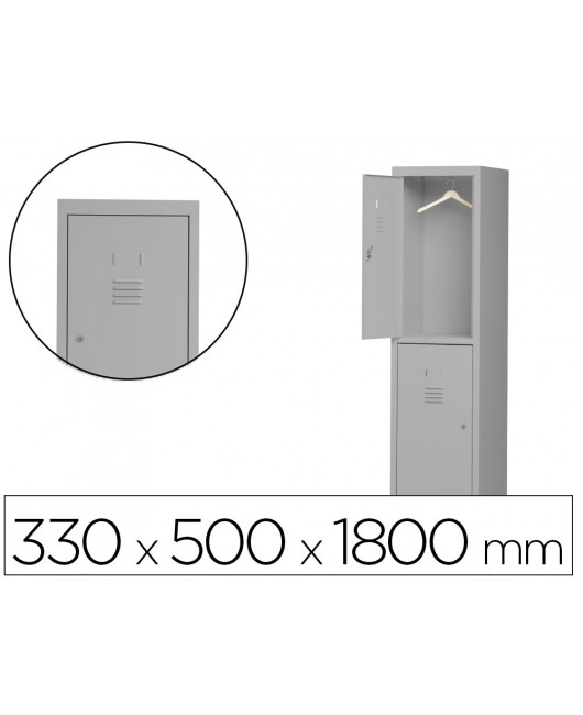 TAQUILLA METALICA ROCADA 300 1 MODULO 2 PUERTAS GRIS 330X500X1800 MM
