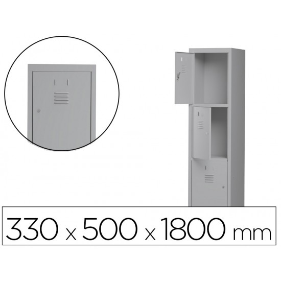 TAQUILLA METALICA ROCADA 300 1 MODULO 3 PUERTAS GRIS 330X500X1800 MM TAQUILLA METALICA ROCADA 300 1 MODULO 3 PUERTAS GRIS 330X500X1800 MM