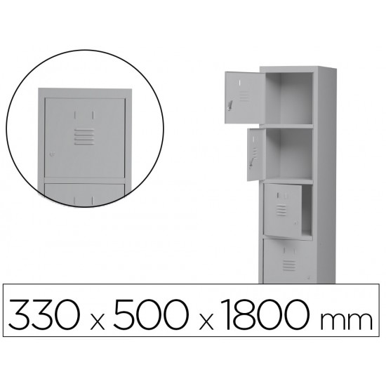 TAQUILLA METALICA ROCADA 300 1 MODULO 4 PUERTAS GRIS 330X500X1800 MM TAQUILLA METALICA ROCADA 300 1 MODULO 4 PUERTAS GRIS 330X500X1800 MM