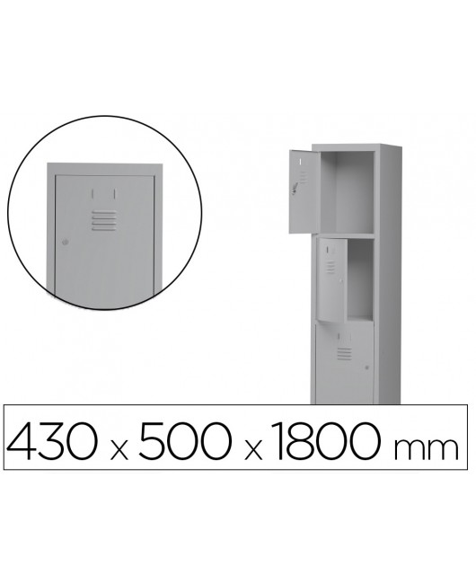 TAQUILLA METALICA ROCADA 400 1 MODULO X 3 PUERTAS GRIS 430X500X1800 MM