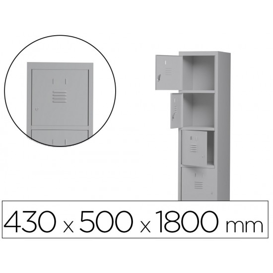 TAQUILLA METALICA ROCADA 400 1 MODULO X 4 PUERTAS GRIS 430X500X1800 MM TAQUILLA METALICA ROCADA 400 1 MODULO X 4 PUERTAS GRIS 430X500X1800 MM