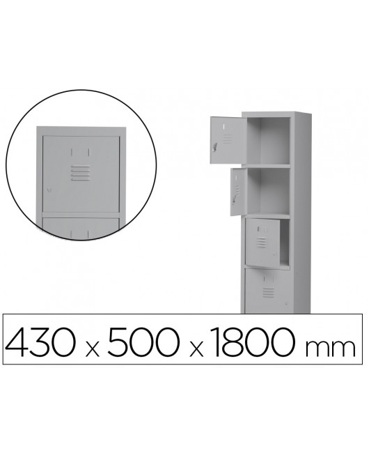 TAQUILLA METALICA ROCADA 400 1 MODULO X 4 PUERTAS GRIS 430X500X1800 MM