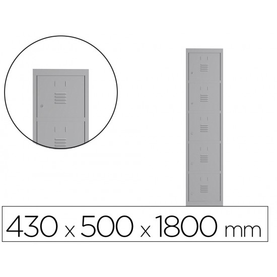TAQUILLA METALICA ROCADA 400 1 MODULO X 5 PUERTAS GRIS 430X500X1800 MM TAQUILLA METALICA ROCADA 400 1 MODULO X 5 PUERTAS GRIS 430X500X1800 MM
