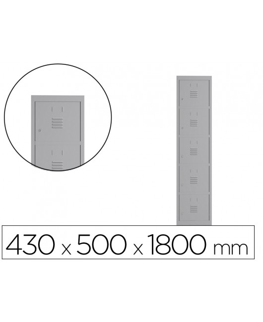 TAQUILLA METALICA ROCADA 400 1 MODULO X 5 PUERTAS GRIS 430X500X1800 MM