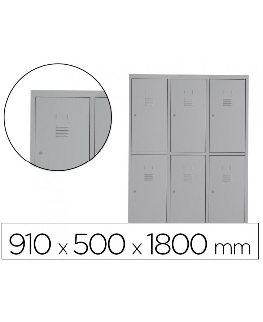 TAQUILLA METALICA ROCADA 300 3 MODULOS X 2 PUERTAS GRIS 910X500X1800 MM