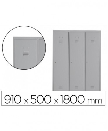 TAQUILLA METALICA ROCADA 300 3 MODULOS X 3 PUERTA GRIS 910X500X1800 MM