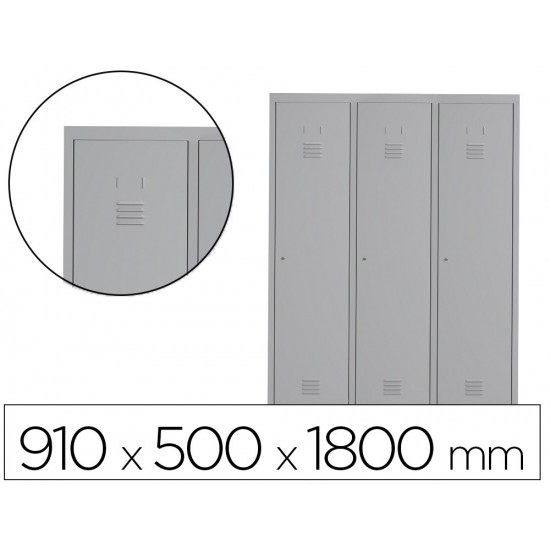 TAQUILLA METALICA ROCADA 300 3 MODULOS X 3 PUERTA GRIS 910X500X1800 MM TAQUILLA METALICA ROCADA 300 3 MODULOS X 3 PUERTA GRIS 910X500X1800 MM