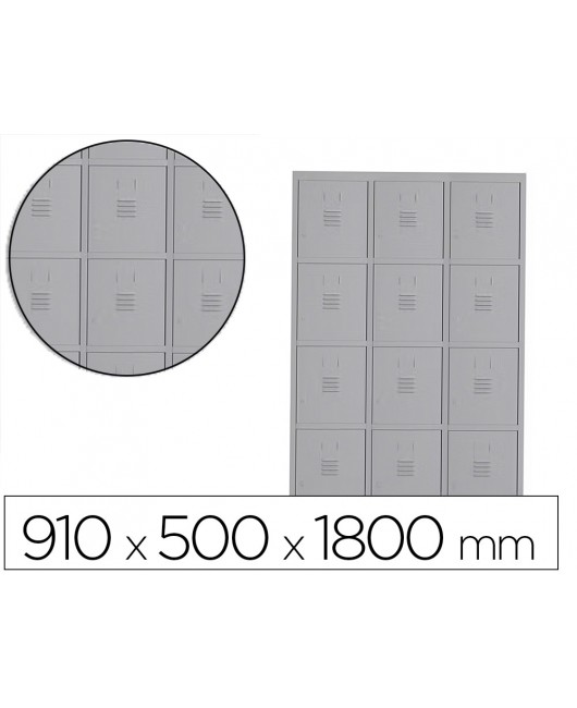 TAQUILLA METALICA ROCADA 300 3 MODULOS X 4 PUERTAS GRIS 910X500X1800 MM