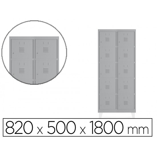TAQUILLA METALICA ROCADA 400 2 MODULOS X 5 PUERTAS GRIS 820X500X1800 MM TAQUILLA METALICA ROCADA 400 2 MODULOS X 5 PUERTAS GRIS 820X500X1800 MM