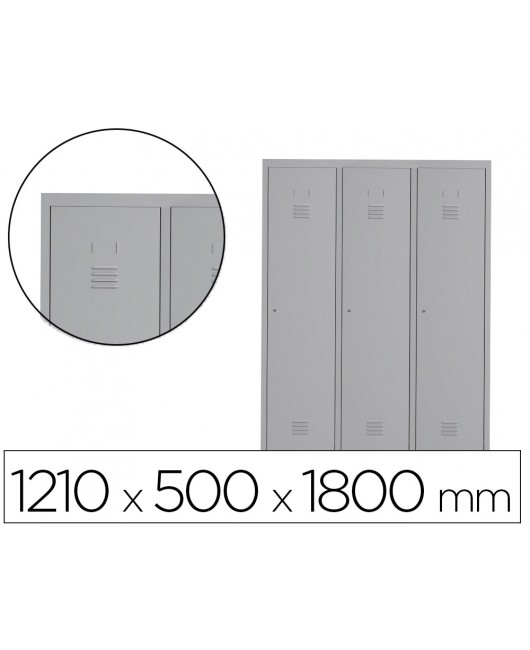 TAQUILLA METALICA ROCADA 400 3 MODULOS X 1 PUERTA GRIS 1210X500X1800 MM