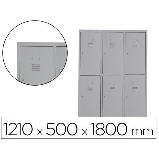 TAQUILLA METALICA ROCADA 400 3 MODULOS X 2 PUERTAS GRIS 1210X500X1800 MM TAQUILLA METALICA ROCADA 400 3 MODULOS X 2 PUERTAS GRIS 1210X500X1800 MM