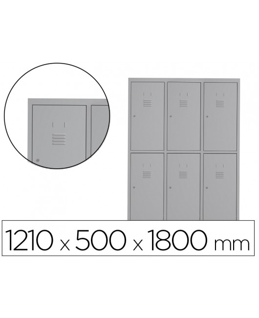 TAQUILLA METALICA ROCADA 400 3 MODULOS X 2 PUERTAS GRIS 1210X500X1800 MM