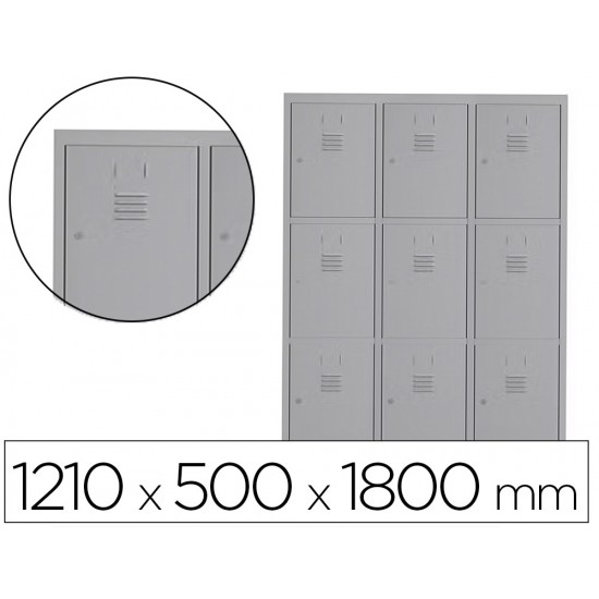 TAQUILLA METALICA ROCADA 400 3 MODULOS X 3 PUERTAS GRIS 1210X500X1800 MM TAQUILLA METALICA ROCADA 400 3 MODULOS X 3 PUERTAS GRIS 1210X500X1800 MM