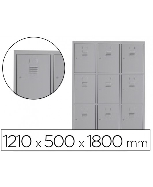 TAQUILLA METALICA ROCADA 400 3 MODULOS X 3 PUERTAS GRIS 1210X500X1800 MM
