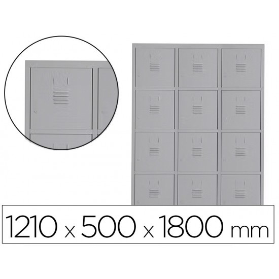 TAQUILLA METALICA ROCADA 400 3 MODULOS X 4 PUERTAS GRIS 1210X500X1800 MM TAQUILLA METALICA ROCADA 400 3 MODULOS X 4 PUERTAS GRIS 1210X500X1800 MM
