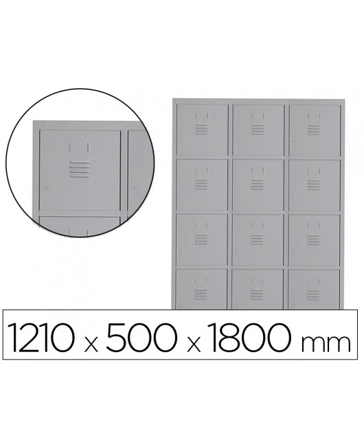 TAQUILLA METALICA ROCADA 400 3 MODULOS X 4 PUERTAS GRIS 1210X500X1800 MM