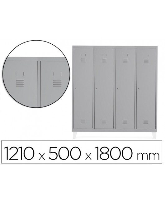 TAQUILLA METALICA ROCADA 300 4 MODULOS X 1 PUERTA GRIS 1210X500X1800 MM