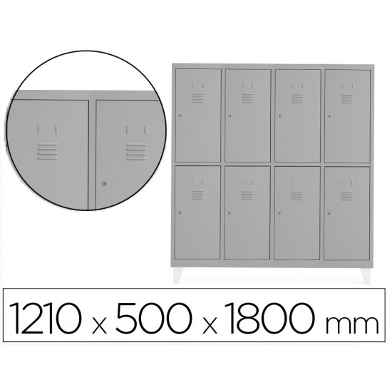 TAQUILLA METALICA ROCADA 300 4 MODULOS X 2 PUERTAS GRIS 1210X500X1800 MM TAQUILLA METALICA ROCADA 300 4 MODULOS X 2 PUERTAS GRIS 1210X500X1800 MM